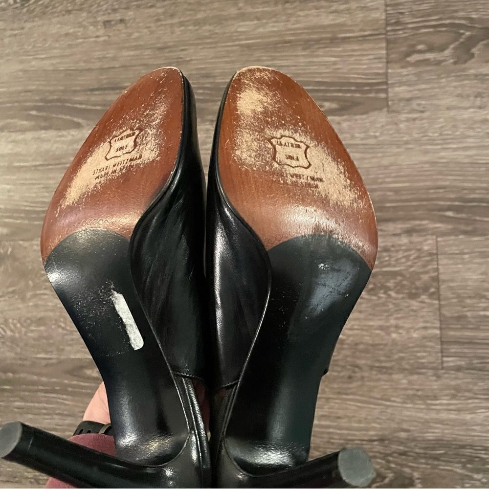 Stuart Weitzman sling back leather heel - Picture 8 of 9